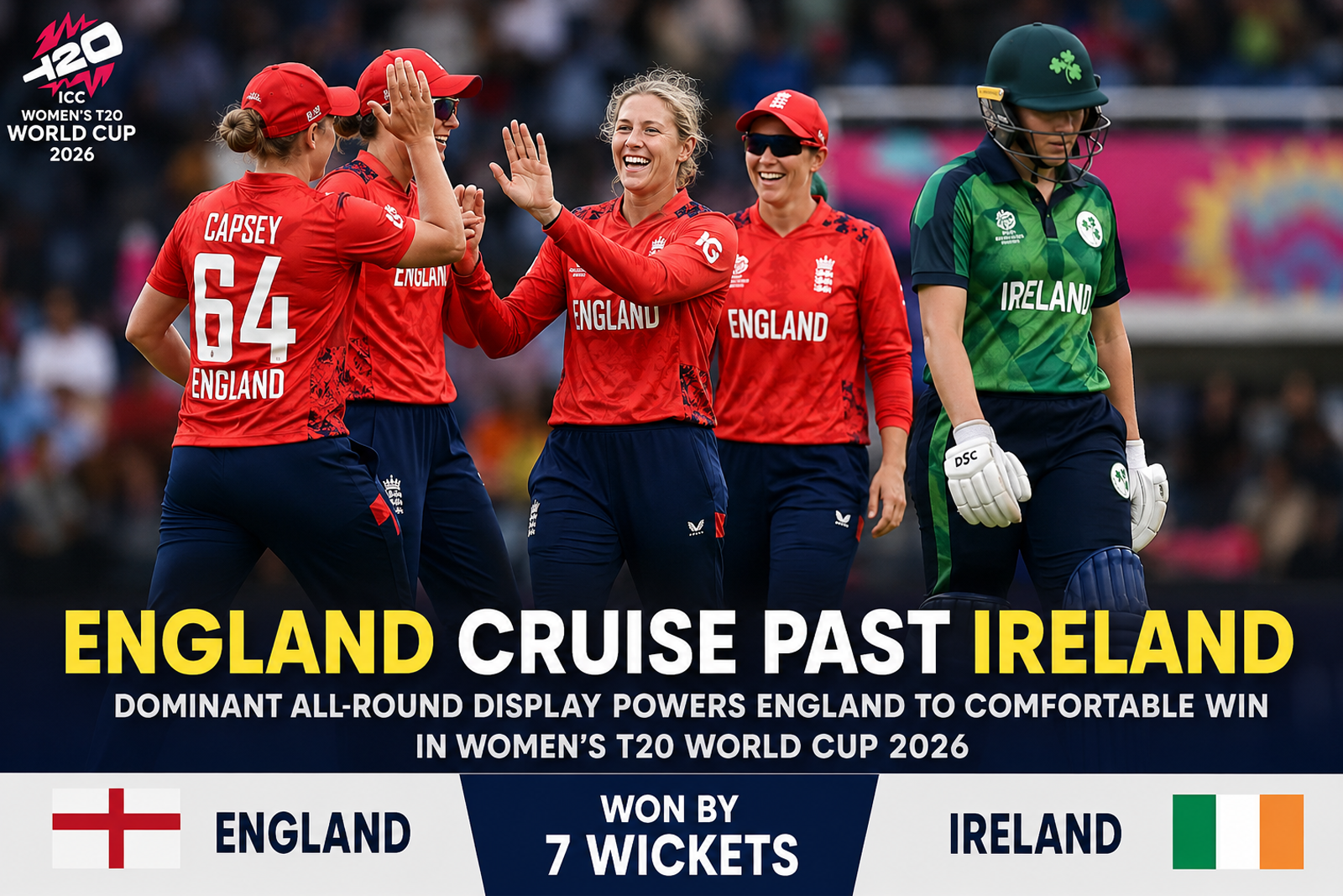 England Storm Past Ireland as Hosts Continue Winning Start in Women’s T20 World Cup 2026